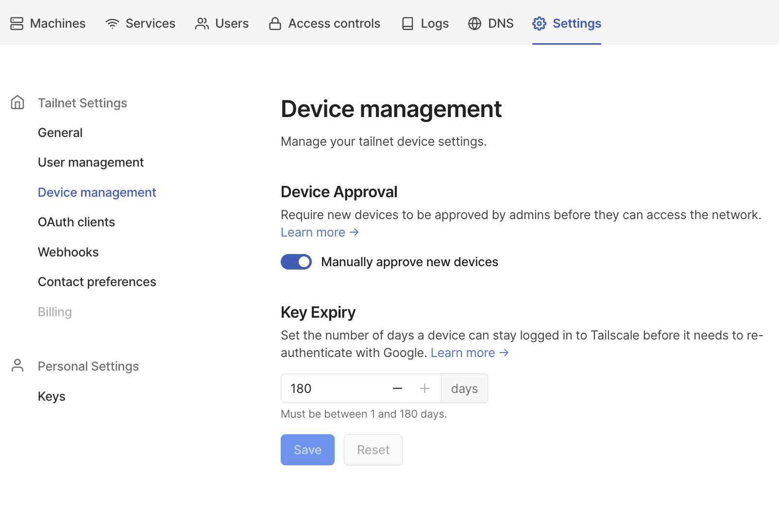 Enable device approval in the admin console.